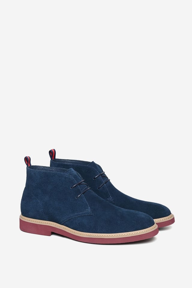 Alexander Pace Alexander Pace Men's 'Foster' Premium Suede Dessert Boots in Navy - 2