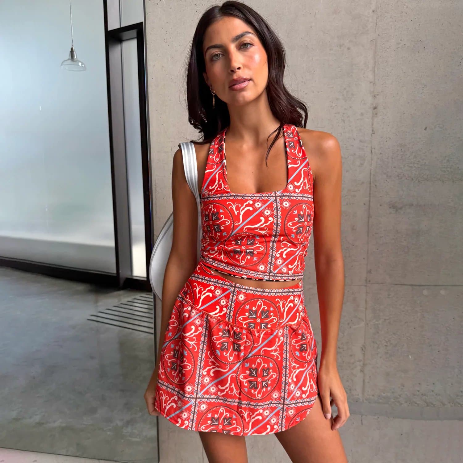 Never Fully Dressed Red Paisley Skort