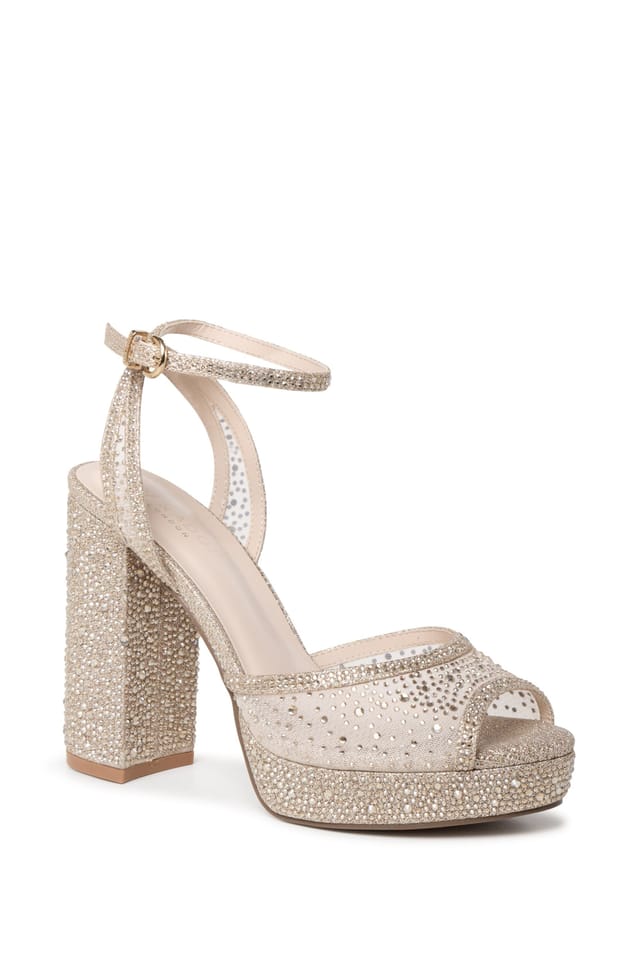 Paradox London Paradox London Women's Lysandra' Embellished Block Heel Platform Sandals in Gold - 3