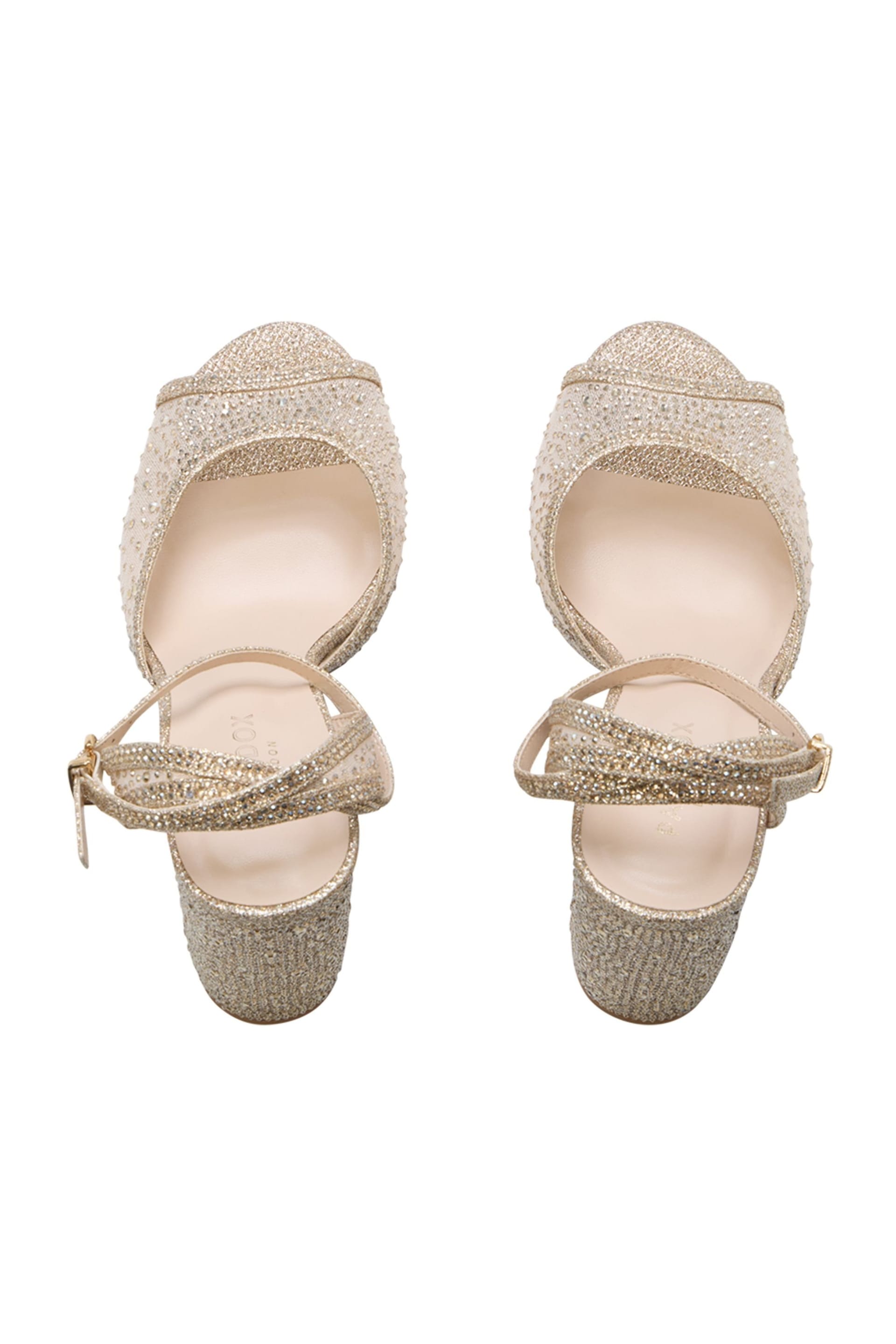 Paradox London Paradox London Women's Lysandra' Embellished Block Heel Platform Sandals in Gold - 4