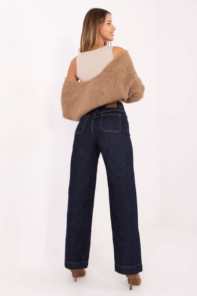Love Lace Love Lace Women's High Waisted Relaxed Fit Straight Jeans in Blue - 2