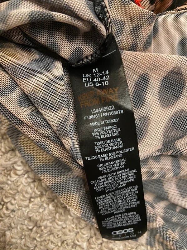 ASOS Leopard Print Top with Red Lace Trim