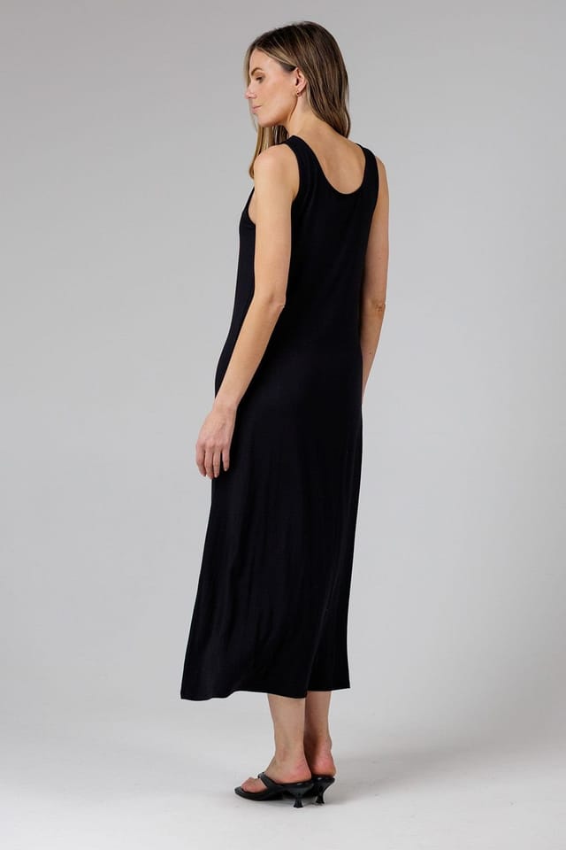 French Connection French Connection Women's Sleeveless Scoop Neck Flowy Maxi Dress in Black - 2