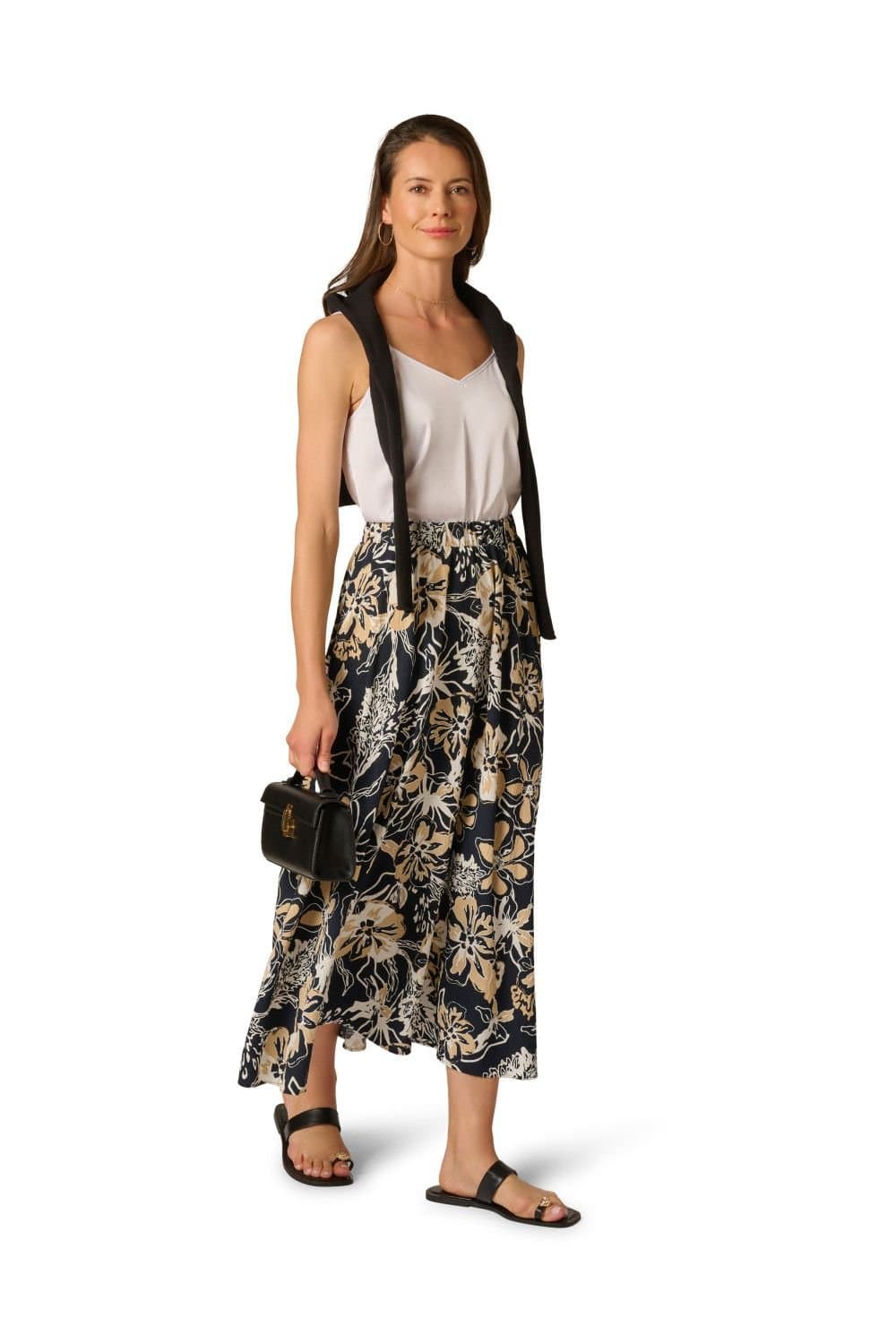 Adrianna Papell Adrianna Papell Women's Pleated Pull On Skirt in Navy