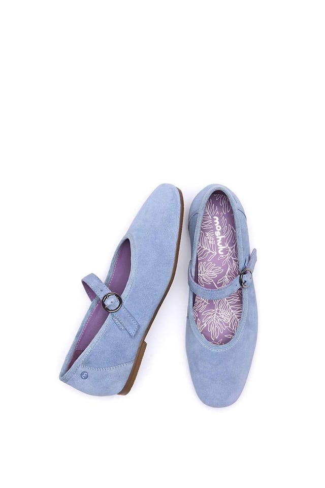 Moshulu Moshulu Women's 'Mawgan' Squared Toe Ballerina Pump in Light Blue - 2