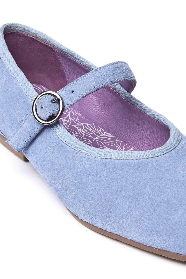 Moshulu Moshulu Women's 'Mawgan' Squared Toe Ballerina Pump in Light Blue - 3