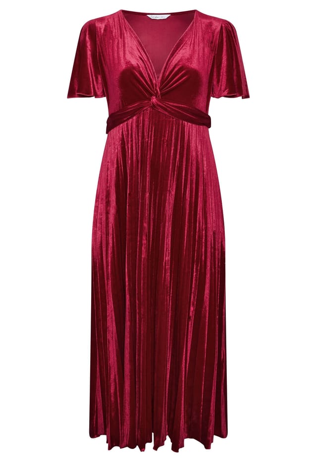 Yours Yours Women's Midi Knot Dress in Wine - 2