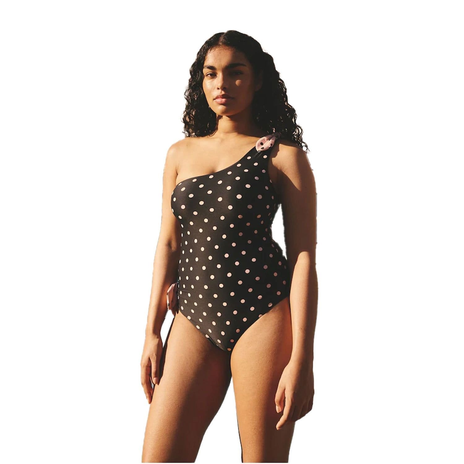 Cath Kidston Cath Kidston Women's Polka Dot One Shoulder One Piece Swimsuit in Black - 4