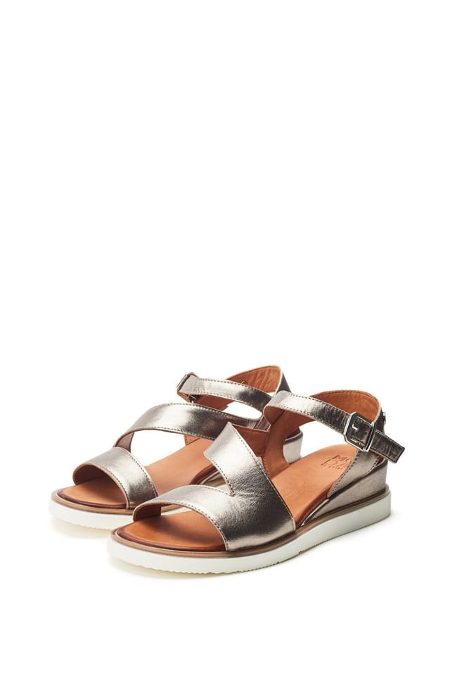 Moda In Pelle Moda In Pelle Women's 'Kapur' Metallic Leather Flatforms in Metallic Silver - 3
