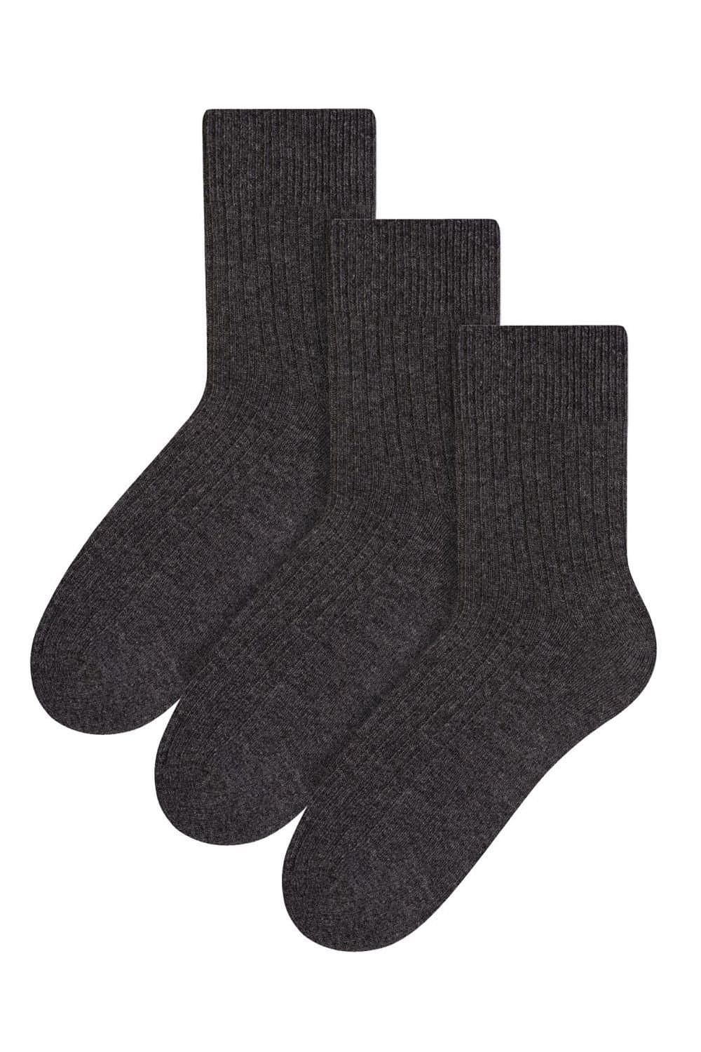 Steven Steven Men's 3 Pack Warm Wool Dress Socks in Grey