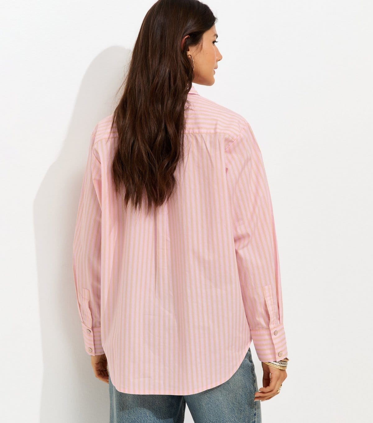 New Look Women's Pink Cotton Stripe Poplin Shirt New Look - 4