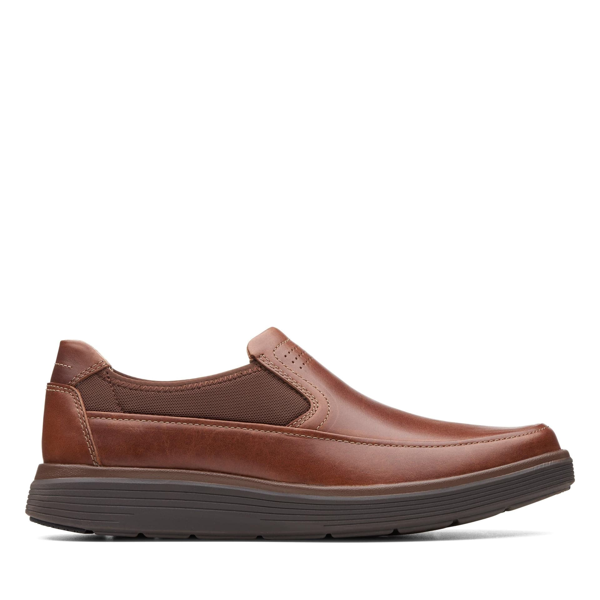 Clarks Clarks Men's Un Abode Go Loafer Dark Tan Leather Loafers, Slip Ons in Brown