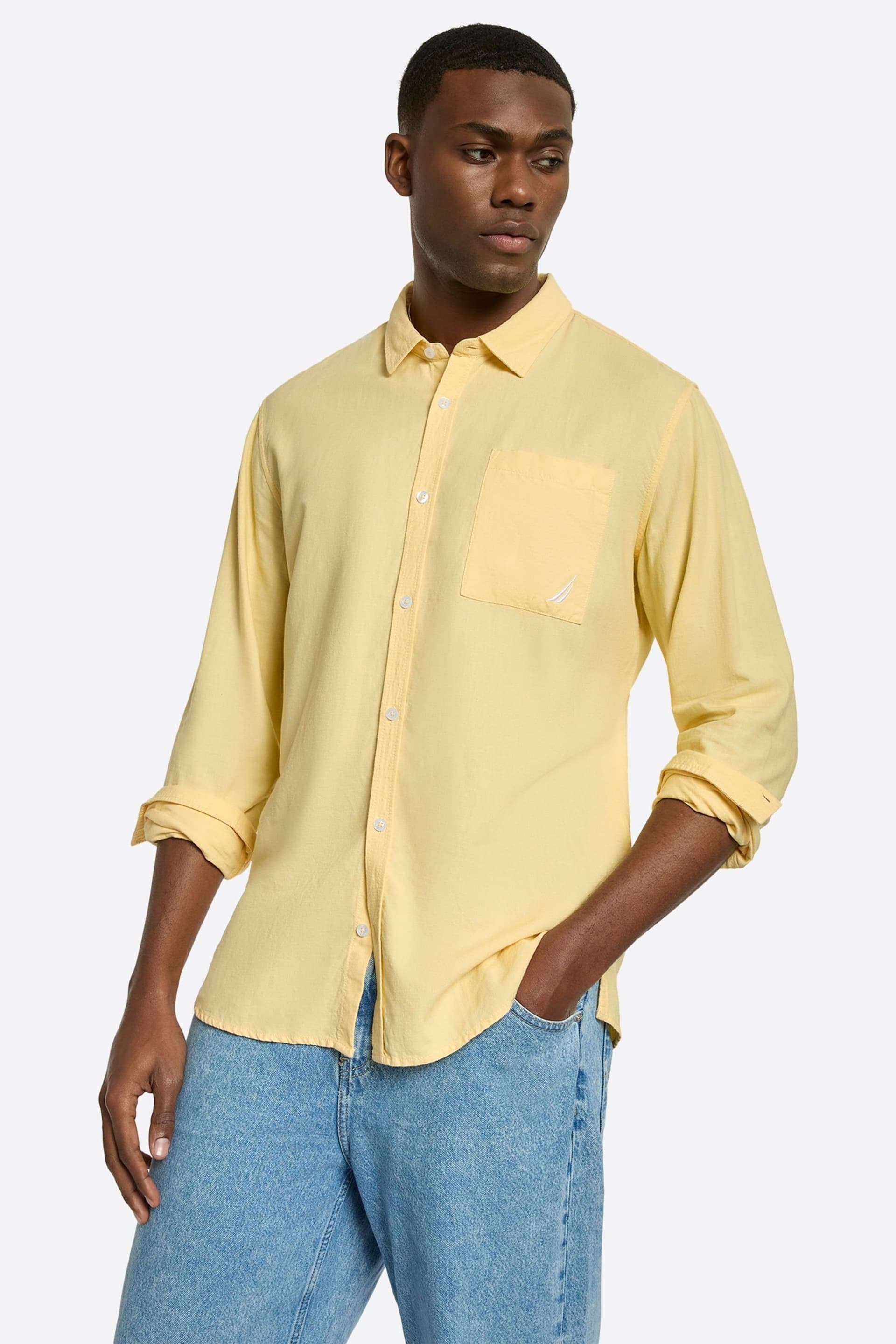 Nautica Nautica Men's Barias Ls Shirt in Yellow