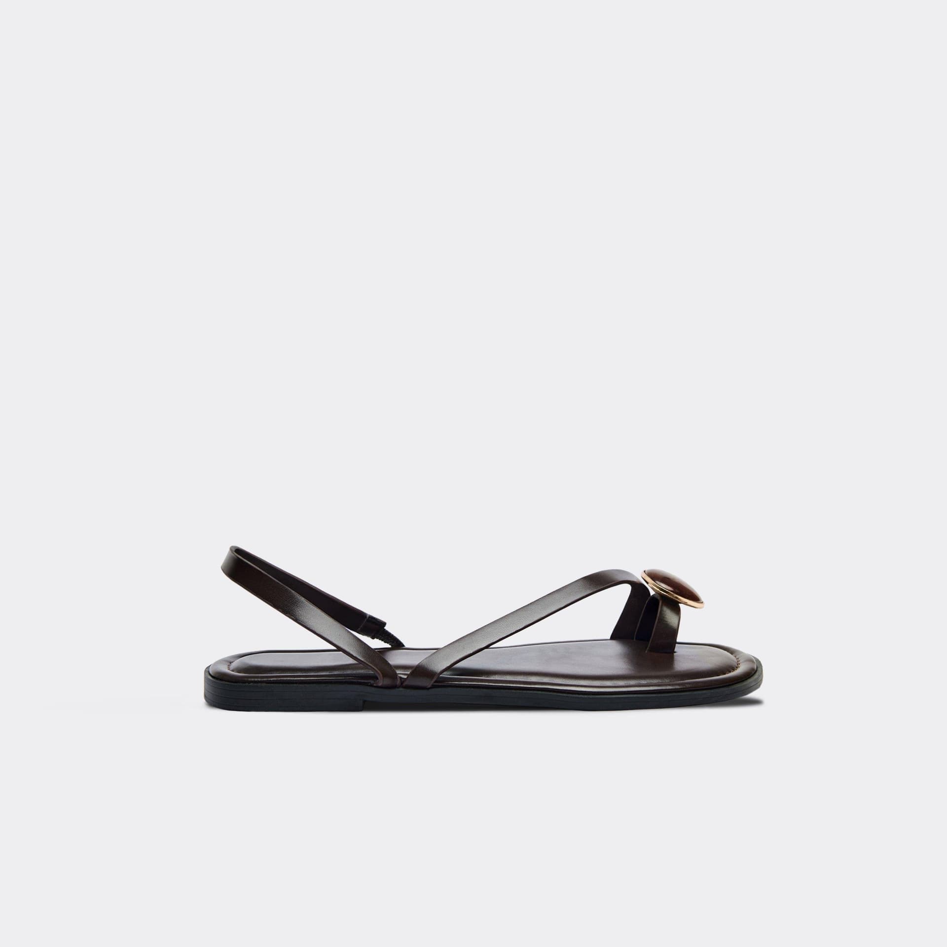 EGO EGO Brown Faux Leather Toe Loop Sandals