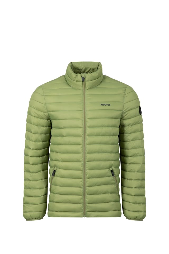 Weird Fish Weird Fish Men's Crantock Lightweight Showerproof Padded Jacket in Pale Green - 2