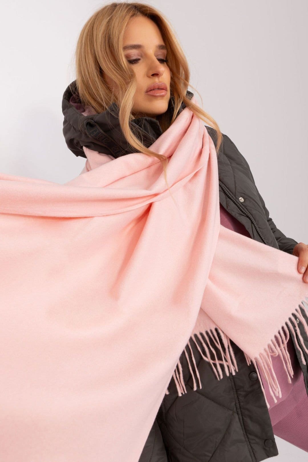 Love Lace Love Lace Women's Warm Long Winter Scarf with Decorative Tassels Soft Wrap in Pink - 4