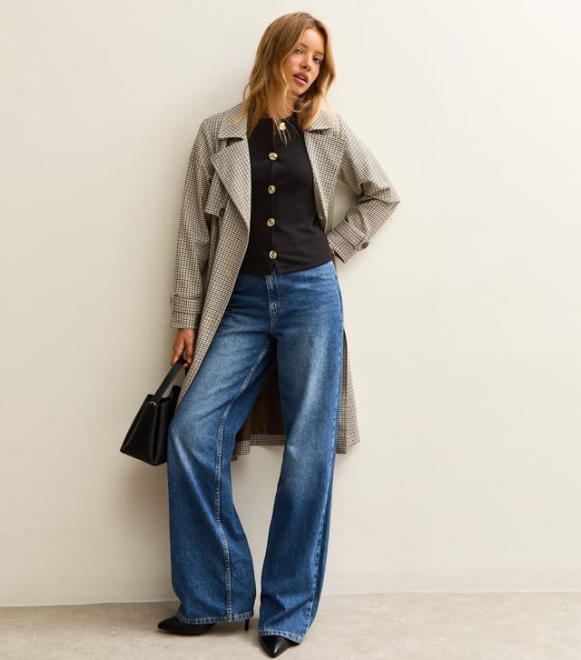 New Look Women's Black Puff Sleeve Crew Neck Button Through Top New Look - 3