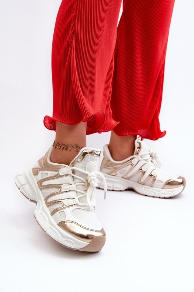 Love Lace Love Lace Women's Sport Sneaker with Thick Sole & Removable Foam Insole in White - 3