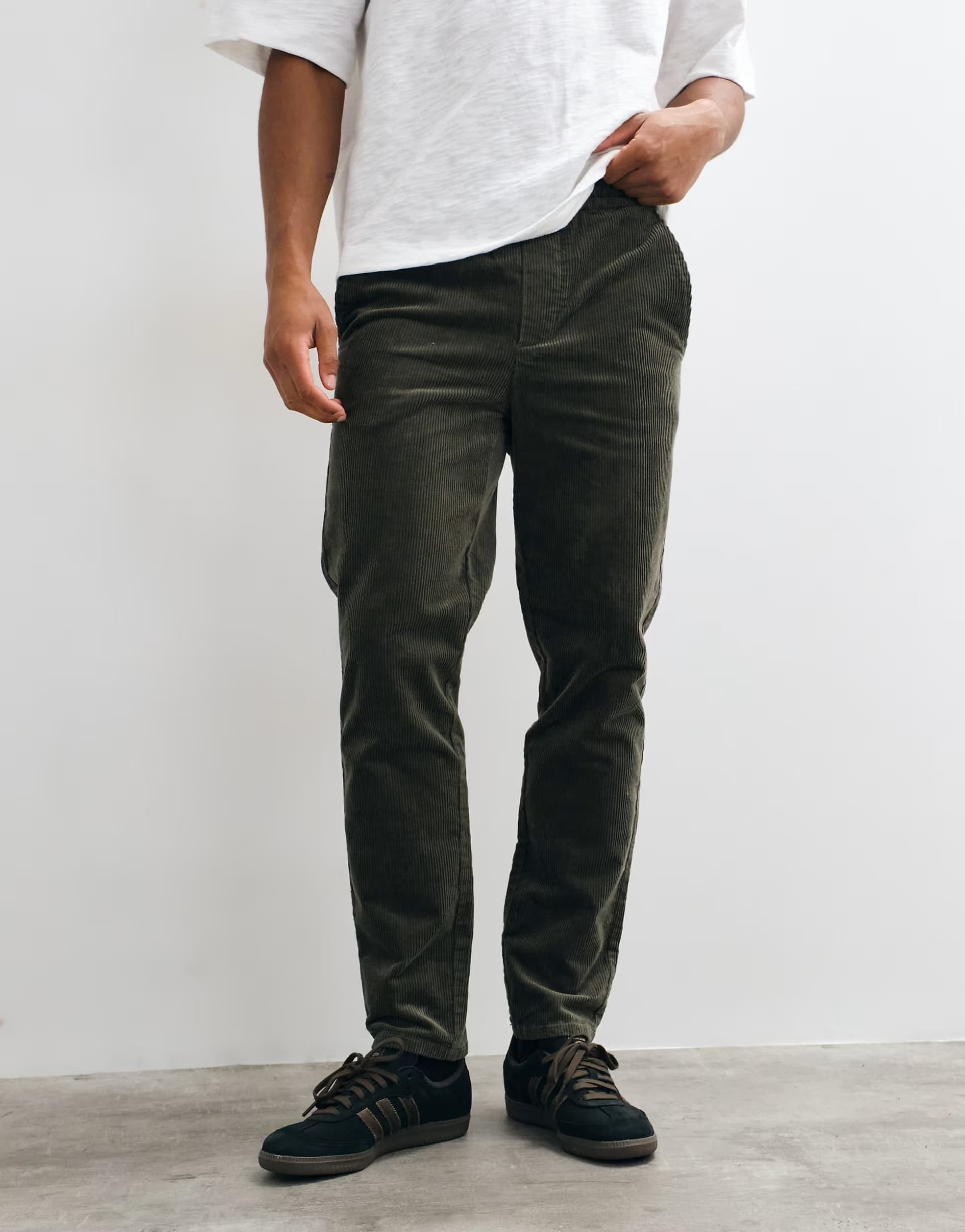 ASOS ONLY & SONS tapered cord trouser in deep grey