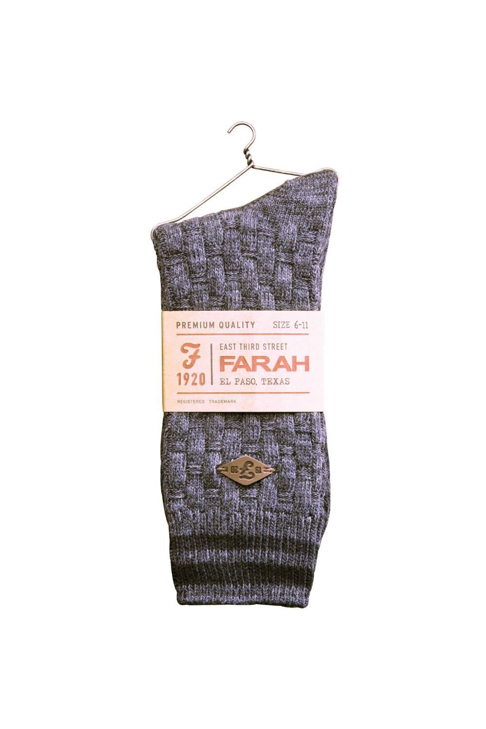 Farah FARAH Men's 2 Pack Thick Cotton Chunky Knitted formal Boot Socks in Grey - 2