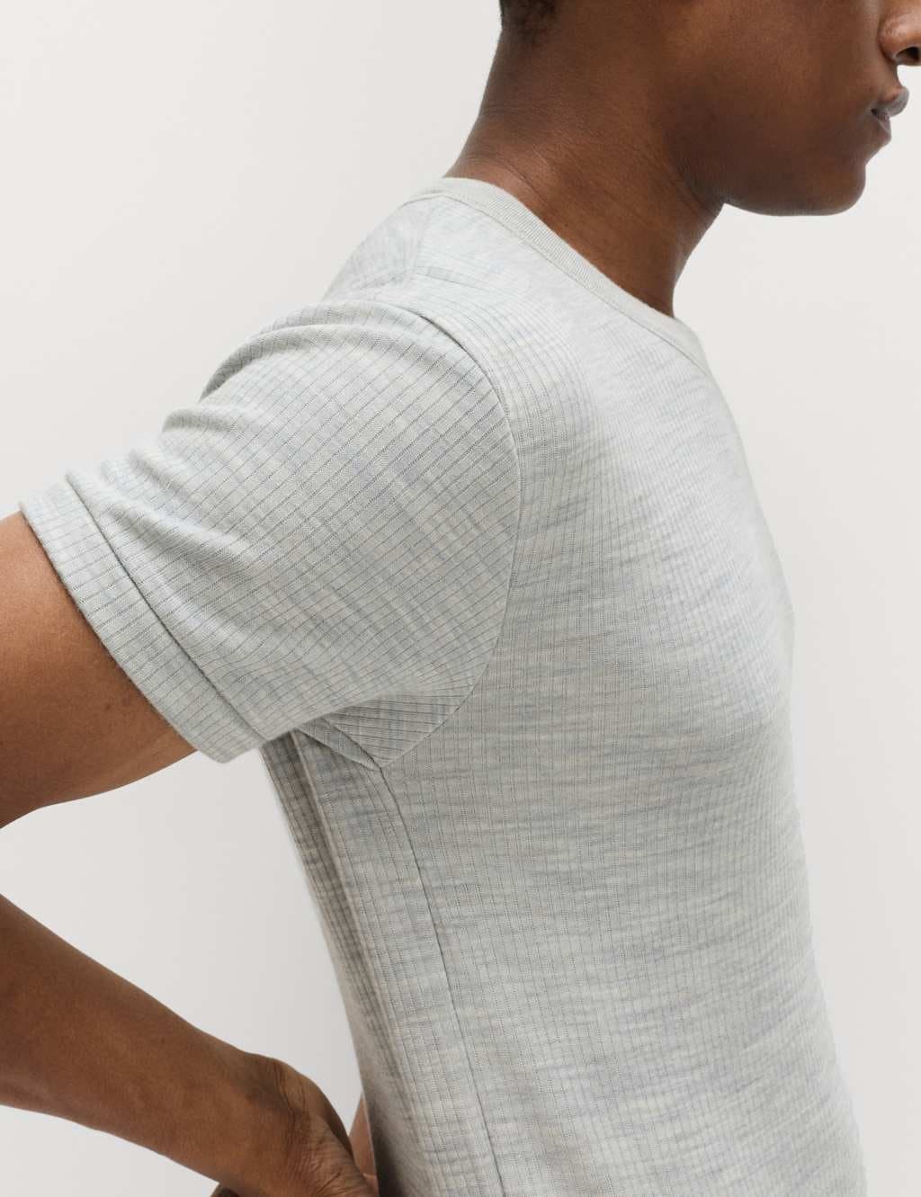 Marks & Spencer M&S Heatgen™ Maximum Thermal Short Sleeve Top Grey Marl