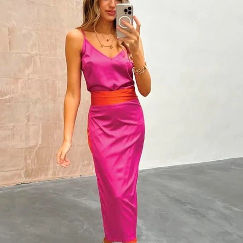 Never Fully Dressed Never Fully Dressed Magenta And Orange Cami Top.