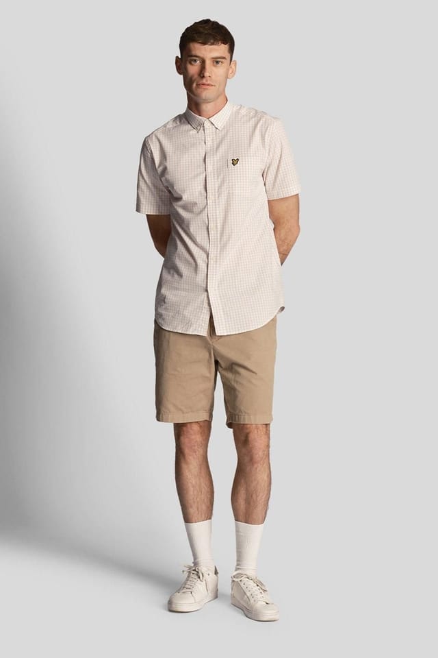 Lyle & Scott Lyle & Scott Men's Gingham Short Sleeve Shirt Ecru - 2