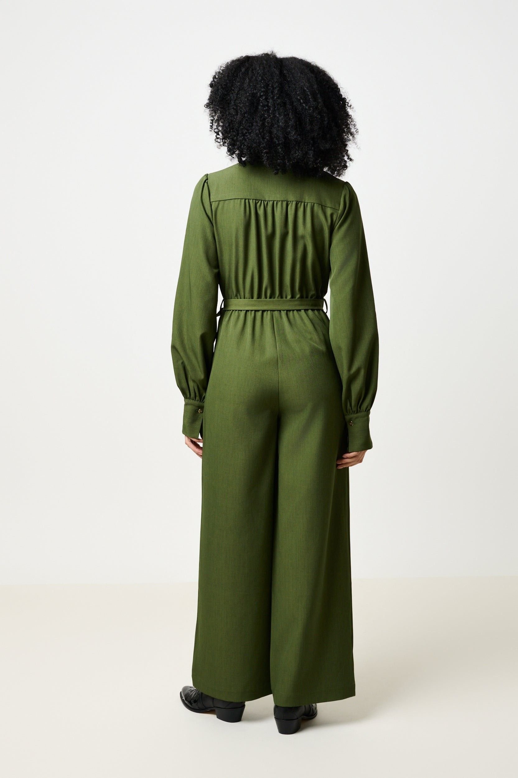 Louche Louche Women's Sherazade 3D Daisy Print Square Neck Midi Dress - Green - 2