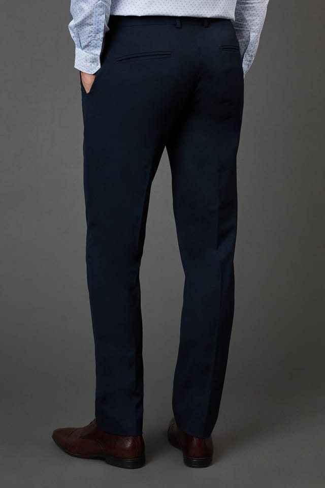 Burton Burton Men's Navy Stretch Skinny Fit Suit Trousers - 3