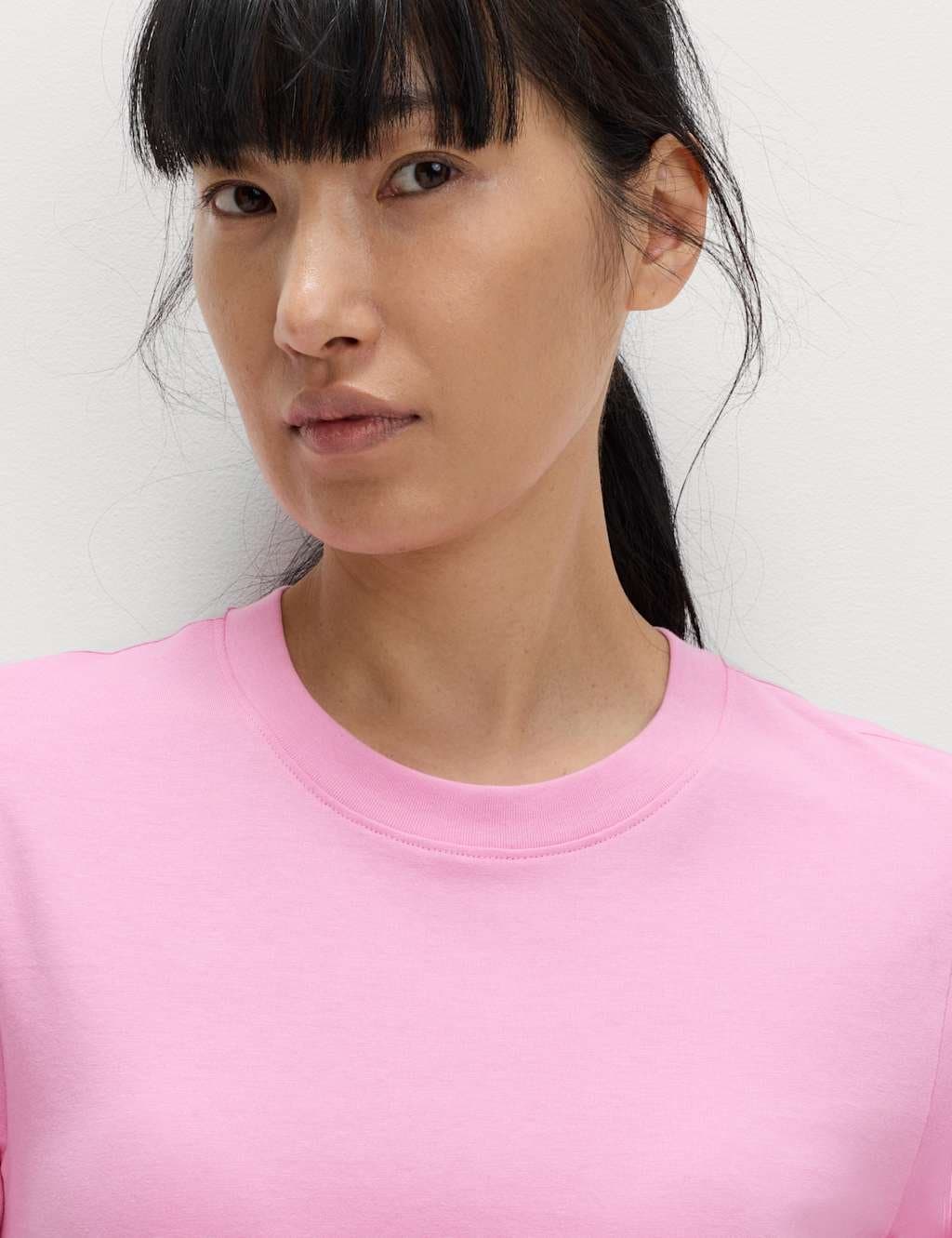 Marks & Spencer M&S Pure Cotton Everyday Fit T-Shirt Sugar Pink