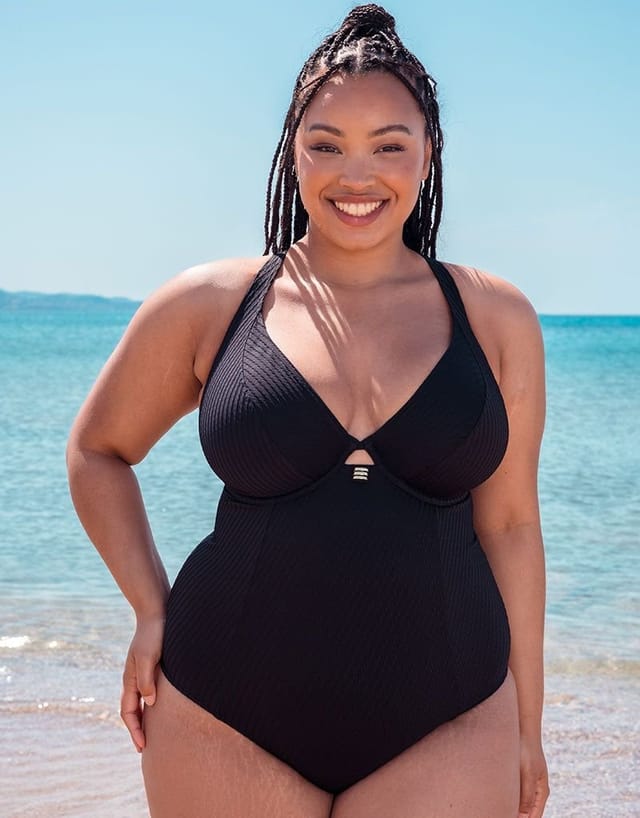 Curvy Kate Curvy Kate Women's Jet Set Multiway Plunge Swimsuit Underwired in Black - 2