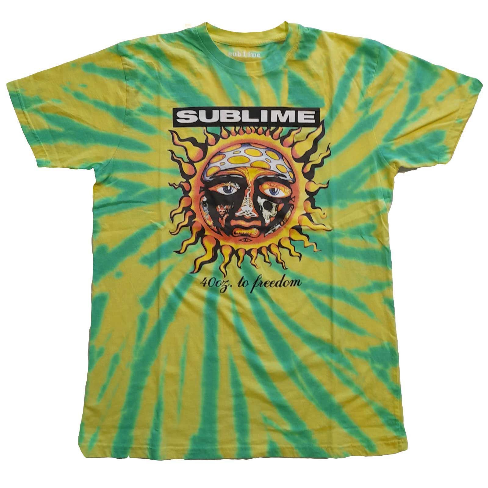 Sublime Sublime Men's 40Oz To Freedom Tie Dye T-Shirt in Green - 4