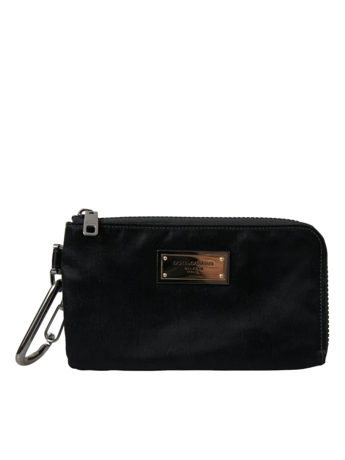 Dolce & Gabbana Dolce & Gabbana Men's Black Nylon Keyring Pouch Clutch Bag