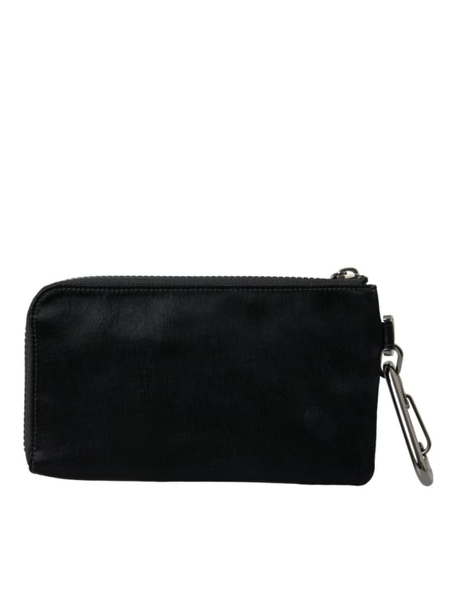 Dolce & Gabbana Dolce & Gabbana Men's Black Nylon Logo Plaque Keyring Pouch Clutch Bags - 3