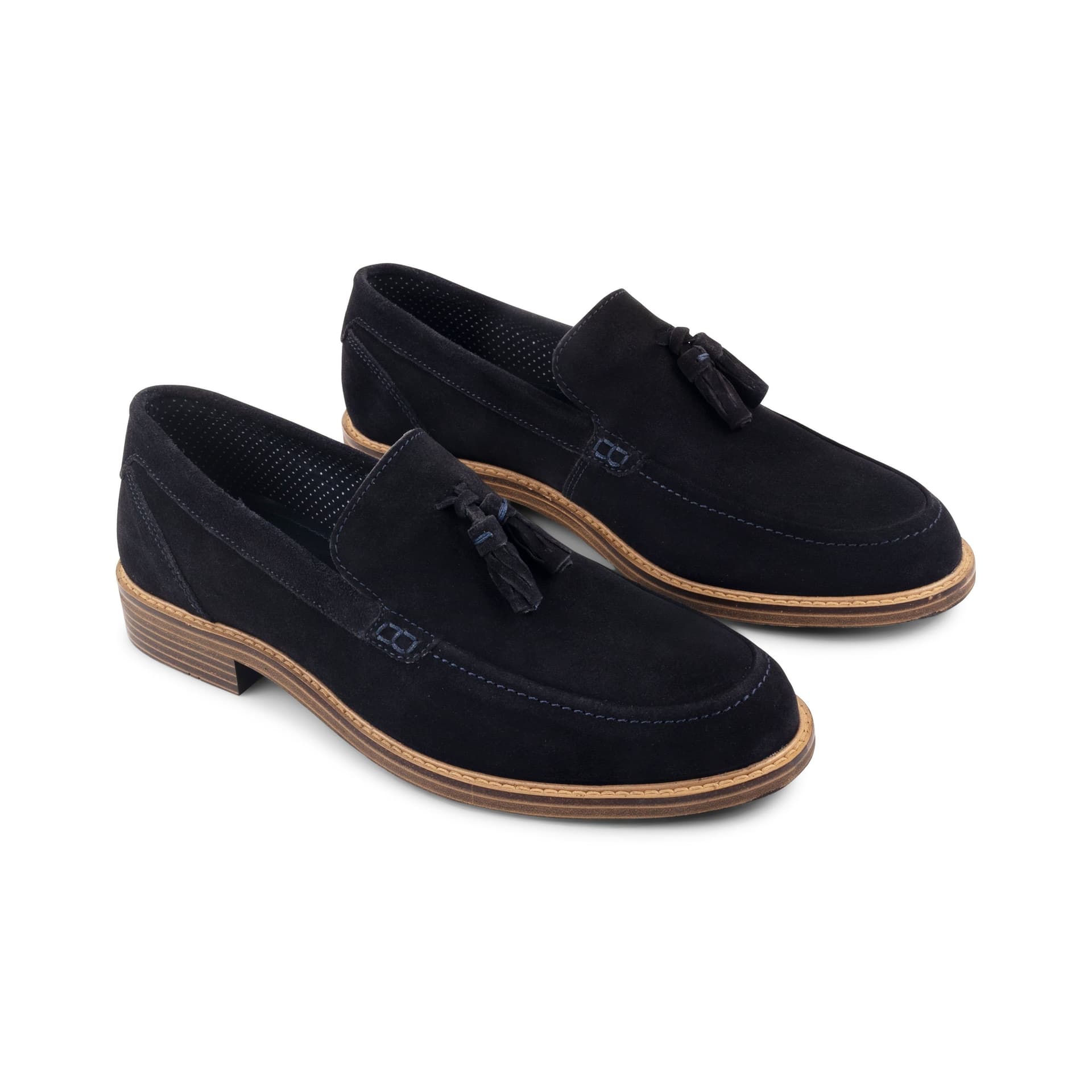 Amen Shoes Amen Shoes Men's Affleck Suede Leather Smart Loafers in Navy