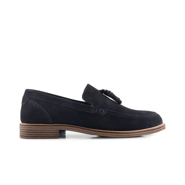 Amen Shoes Amen Shoes Men's Affleck Suede Leather Smart Loafers in Navy - 3