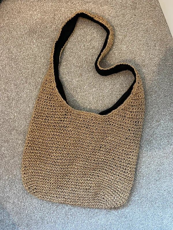 New Look Crochet straw holiday bag