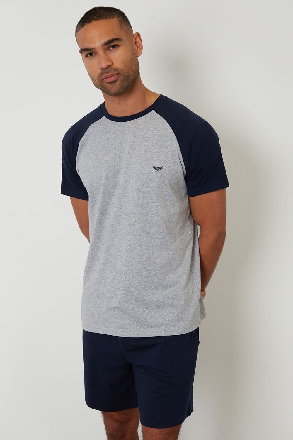 Threadbare threadbare Men's Raglan Short Sleeve Top & Shorts Lounge Set