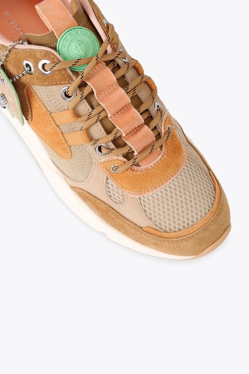Kurt Geiger London Kurt Geiger London Men's 'Kurt Runner Mens' Suede Fabric Trainers in Light Brown - 4