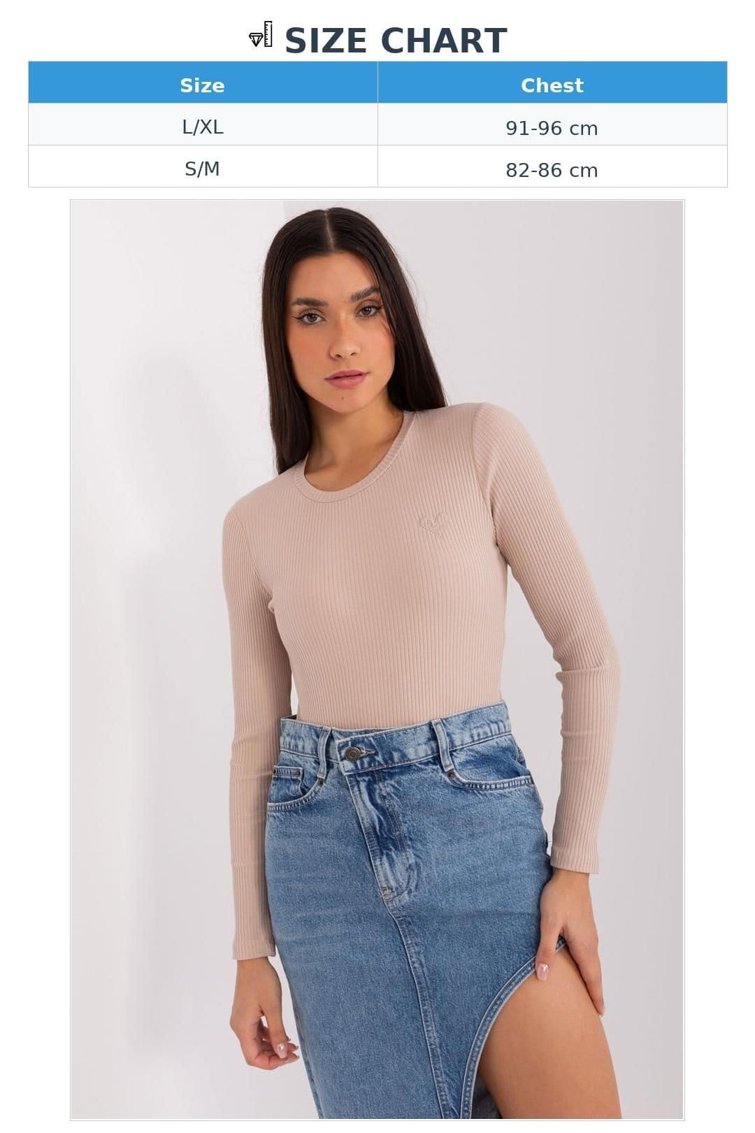 Love Lace Love Lace Women's Cotton Striped Fitted Round Neck Blouse in Beige - 4