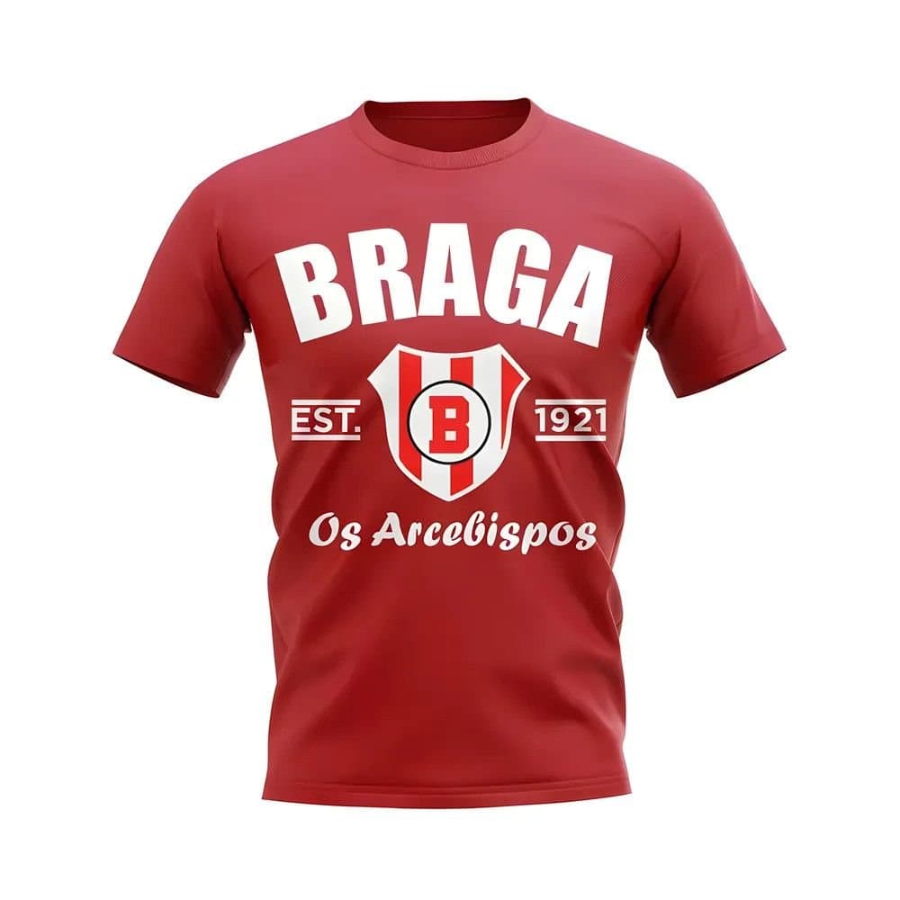 Sporting Braga Sporting Braga Men's Personalised Established Football T-Shirt in Red