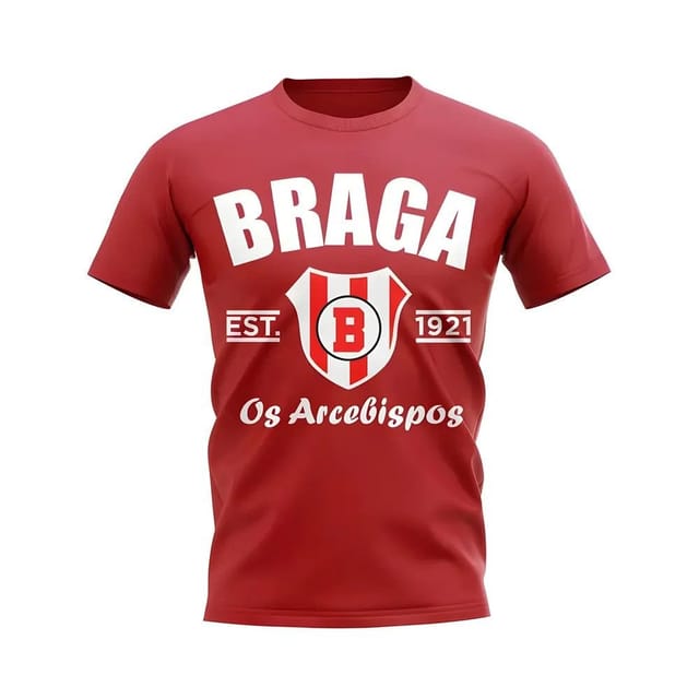 Sporting Braga Sporting Braga Men's Personalised Established Football T-Shirt in Red - 2