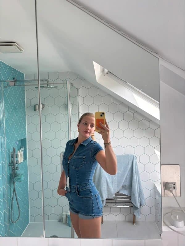 Bershka Denim fitted bershka jumpsuit