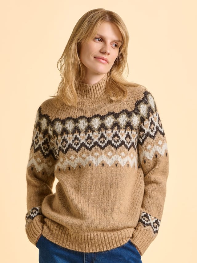 Brakeburn Brakeburn Women's Fieldstone Jumper in Beige - 2
