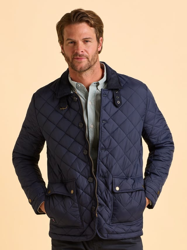 Brakeburn Brakeburn Men's Taplow Diamond Quilted Jacket in Navy - 2