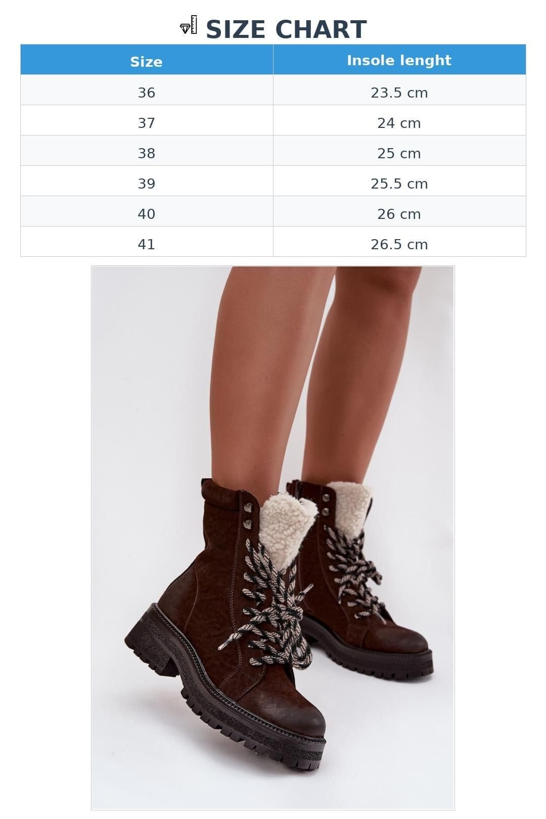 Love Lace Love Lace Women's Trapper Ankle Boots with Zipper & Lace Everyday Wear Style in Brown - 4