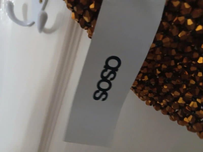 ASOS Gold,sequin crossbows bag