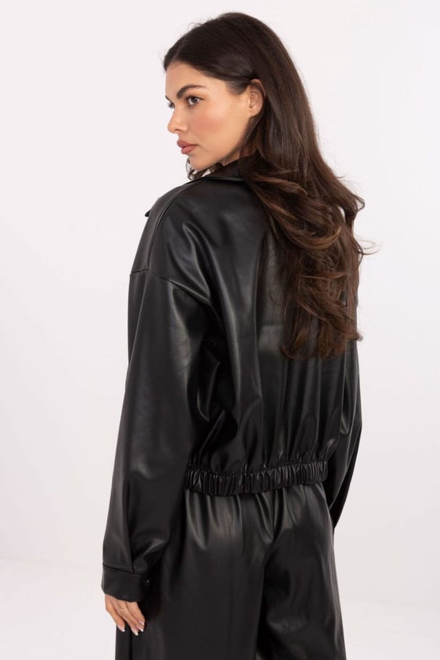 Love Lace Love Lace Women's Short Transitional Leather Jacket in Black - 3