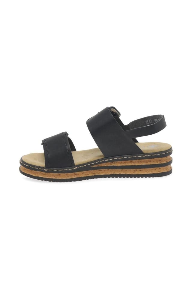 Rieker Rieker Women's 'Page' Wedge Heel Sandals in Black - 2