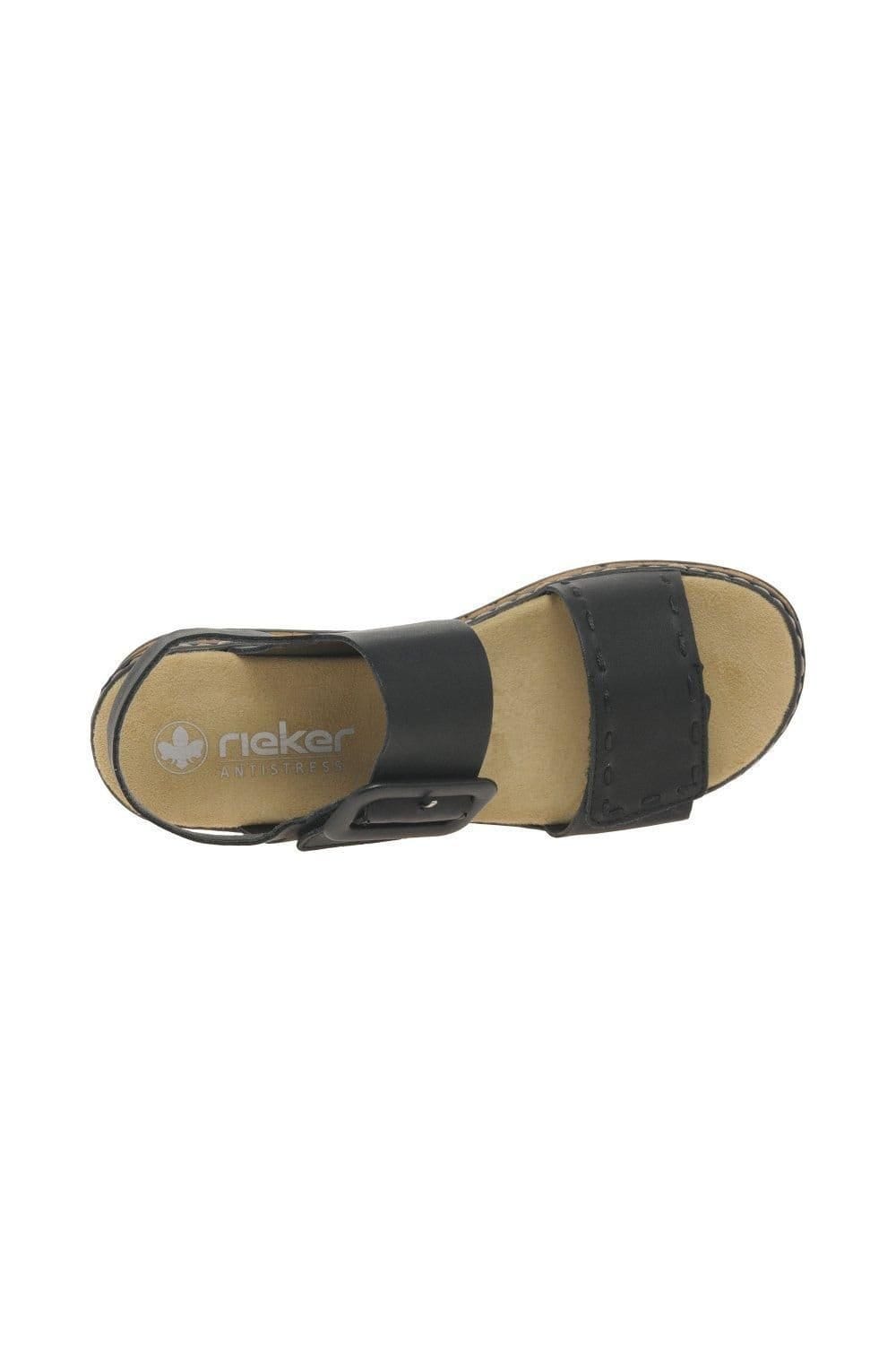 Rieker Rieker Women's 'Page' Wedge Heel Sandals in Black - 4